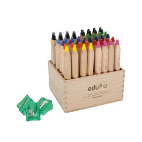 edufirst 48 Stifte im Holzaufsteller, farbig sortiert-image