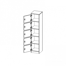 Schließfachschrank, 5 Ordnerhöhen - Serie evo180 Breite 40,5 cm, Gesamthöhe 190 cm, 5 Schließfächer, mit Sockel (81 mm)-image