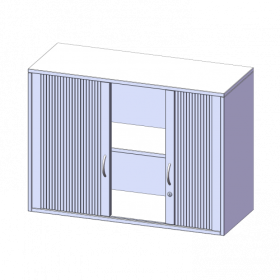 Aufsatzschrank mit Rollo, 2 Ordnerhöhen - Serie evo180 B/H/T: 100x72x40 cm, Querrollladen, abschließbar-image