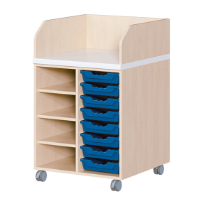 Wickelkommode, zweireihig, fahrbar B/H/T: 70,5x111,5x71,5 cm, Regal links, 8 Boxen rechts-image