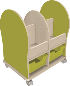 Leseratte Midi mit 4 offenen Fächern und 2 Ergo Tray Boxen C2 Mit 2 x Ergo Tray Boxen C2-image
