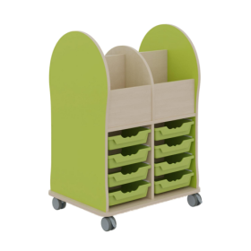 Leseratte Maxi, 4 Fächer und 8 Schübe Mit 8 Ergrotray Boxen C1-image