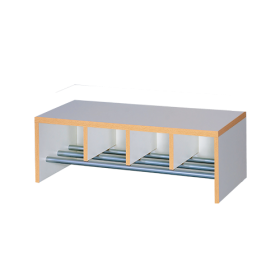 Garderobenbank mit integriertem Schuhrost 4 Plätze, B/H/T: 80x26x32 cm-image