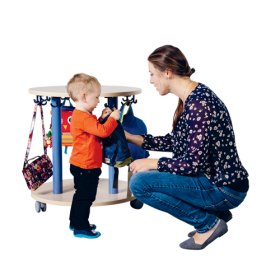 Taschenwagen rund mit 12 Dreifachhaken, Ø 70 cm, H: 75 cm-image