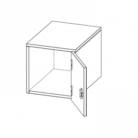 Aufsatzschrank für ErgoTray Serie, 1 Ordnerhöhe - Serie evo180 B/H/T: 36,1x36x40 cm, 1 Tür, Tür öffnet rechts-image