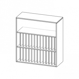 Aufsatzregal für Klassenbücher, 3 Ordnerhöhen - Serie evo180 B/H/T: 100x108x40 cm, 2 Reihen für je 14 Klassenbücher-image