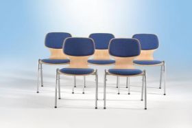 Schalenstuhl stapelbar mit Rundrohrgestell Stapelstuhl mit Sitzschale und Vierfuß- Rundrohrgestell-image
