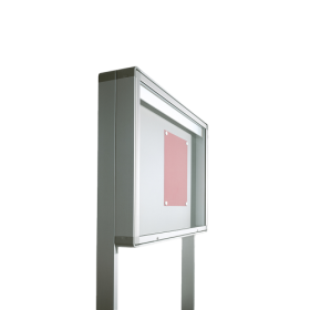 Aluvitrine Modell W8, Stahlemaille in Weiß B/H/T: 107x107x6,5 cm, Einsatzbereich Innen-image