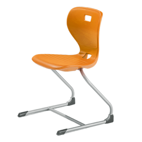 Ergostar Freischwinger Schulstuhl Sitzschalenfarbe Orange, Sitzhöhe 31 cm-image
