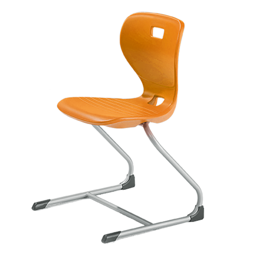 Ergostar Freischwinger Schulstuhl Sitzschalenfarbe Orange, Sitzhöhe 31 cm-image