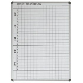 Stundenplantafel aus Premium Stahlemaille in weiß B/H: 57x103 cm, 8 Stunden, 10 Klassen, Stahlemaillie weiß, magnethaftend, mit Whiteboardmarkern beschreibbar-image