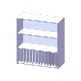 Aufsatzregal für Klassenbücher, 3 Ordnerhöhen - Serie evo180 B/H/T: 100x108x40 cm, 1 Reihe für 14 Klassenbücher-image
