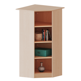 Innenecke als Regal, 4 Ordnerhöhen - Serie evo180 Gesamthöhe 154 cm, für 40, 50 oder 60 cm tiefe Schrankwände, mit Sockel (81 mm)-image