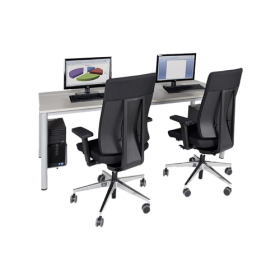 höhenverstellbarer EDV-Computertisch mit Holzkabelkanal H/T: 58-72x80/90 cm, Breite: wählbar-image