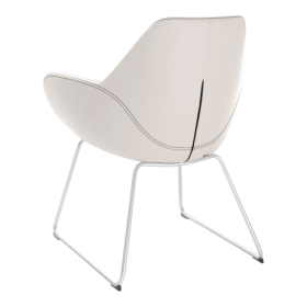 1-Sitzer Stuhl Nele, mit Kufengestell B/H/T: 67x85x62 cm, Gestellfarbe: Schwarz, Bezug wählbar-image