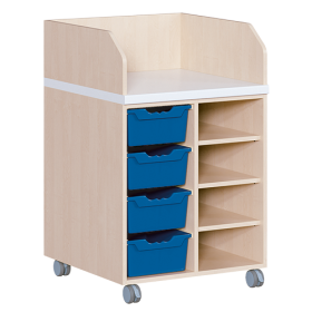 Wickelkommode, zweireihig, fahrbar B/H: 70,5x111,5 cm, Regal und 4 Boxen-image