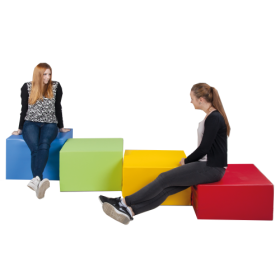 Sitzelement CUBE XL mit Stoff- oder Kunstlederbezügen B/H/T 60x30/35/40/45x60 cm, Sitzhöhe und Bezug wählbar, auch in schwer entflammbar lieferbar-image