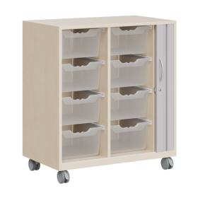 Ergo Tray Sideboard Serie CSRF 2 mit Rollotür B/H/T: 83,7x100x50 cm, auf Sockel, 8 hohe Ergotray-Boxen-image