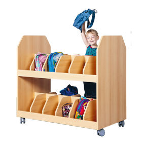 Taschenwagen mit Trennungen B/H/T: 120x110x60 cm, aus feuerhemmendem Material für 24 Taschen in 2 Etagen, doppelseitig nutzbar-image