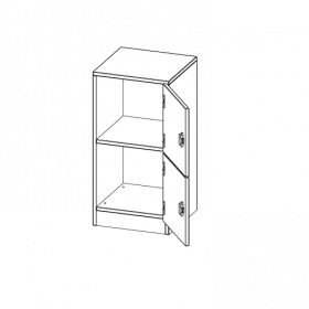 Schließfachschrank, 2 Ordnerhöhen - Serie evo180 B/H/T: 40,5x82x40 cm, 2 Schließfächer, Türen öffnen nach rechts, mit Sockel (81 mm)-image