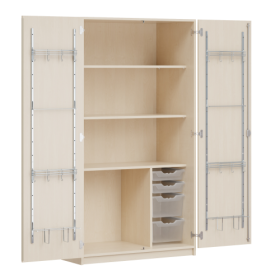 Zweitüriger Musikschrank MOFF 4, mit 4 ErgoTray-Boxen, 3 Einlegeböden B/H/T: 104,5x190x60 cm-image