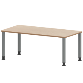 Tisch ZALOTTI mit Schichtstoff-Belag Rechtecktische, Maße B/T: 120...160x60...80 cm, Höhen 41…76 cm, Stahlrohrbeine Ø 60 mm, Fußvariante: höhenverstellbar-image