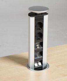 Versenkbare Steckdoseneinheit inklusive USB, HDMI und Netzwerk-image