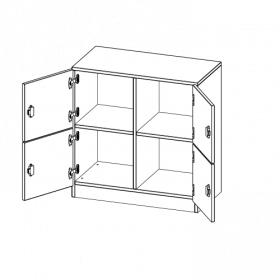 Schließfachschrank, 2 Ordnerhöhen - Serie evo180 B/H/T: 80x82x40 cm, 4 Schließfächer, mit Sockel (81 mm)-image