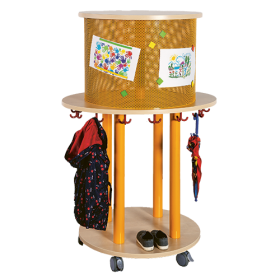 Ovaler Taschenkreisel B/H/T: 90x140x70 cm, mit 13 Dreifachhaken und Lochblech-Zylinder-image
