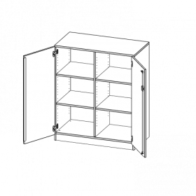 Schrank, 3 Ordnerhöhen - Serie evo180 B/H/T: 100x118x40 cm, 2 Türen, abschließbar, mit Mittelwand, mit Sockel (81 mm)-image