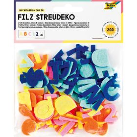 Filz Streudeko Buchstaben & Zahlen 200 Stück-image