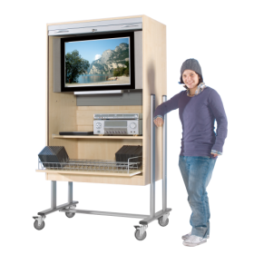 TV-Wagen mit Rollo, 1 Rollauszug und Fach B/H/T: 108x189x60 cm-image