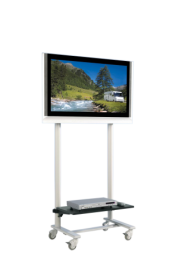 TV Wagen, TV Rack für Fernseher bis 50 Zoll mit 1 Ablage ScreenCart Serie Design 70, neigbare Halterung-image