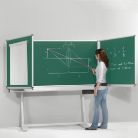 Federzugtafel aus Premium Stahlemaille, fahrbar, Serie FZR E Größen und RAL Farben wählbar-image