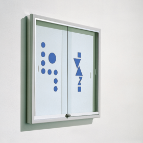 Informationsvitrine V9 aus Premium Stahlemaille mit Whiteboardrückwand B/H/T: 100x94x8 cm-image