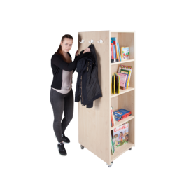 Bücherturm mit offenen Fächern B/H/T: 52x164,5x64 cm, fahrbar, einseitig-image