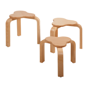 Hocker Kleeblatt mit 3 Standbeinen Sitzteller 25 - 30 cm Ø, in 5 Sitzhöhen lieferbar, Füße mit Filzschonern-image
