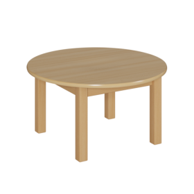 Puppentisch als Couchtisch Rundtisch Ø 60 x 46 cm hoch, mit Schichtstoffplatte, Holzzargengestell mit quadratischen Holz-Tischbeinen-image