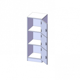 Schließfachschrank, 3 Ordnerhöhen - Serie evo180 B/H/T: 40,5x118x40 cm, 3 Schließfächer, Türen öffnen nach rechts, mit Sockel (81 mm)-image