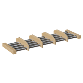 Schuhrost mit Aluminiumrohren und Unterteilungen Schuhablage mit Unterteilungen für Garderobenbänke mit Anzahl Sitzplätzen , H/T: 9x28 cm-image