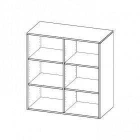 Aufsatzregal für ErgoTray Serie, 3 Ordnerhöhe - Serie evo180 Gesamthöhe 108 cm, Breite 138,7 cm, mit Mittelwand-image