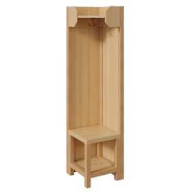 Garderoben-Innenecke, Ergänzung für Komplettgarderoben mit offener Ablage B/T: 39x39 cm, Stützen über Eck mit Paneelrückwänden, Schuhablage-image