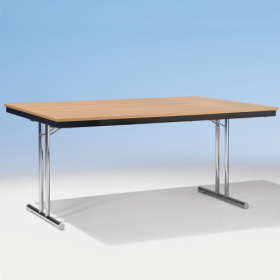 Klapptisch mit Chromgestell und melaminharzbeschichteter Tischplatte B/H/T: 120x72x60 cm, Zargenart Stahl-image