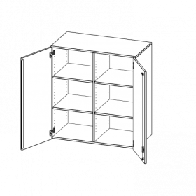 Aufsatzschrank, 3 Ordnerhöhen - Serie evo180 B/H/T: 100x108x40 cm, 2 Türen, abschließbar, mit Mittelwand-image
