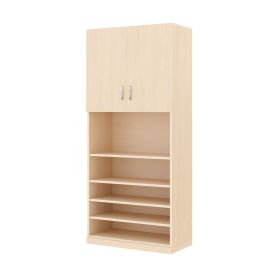 Regalschrank 180-80, 2 Türen oben, mit Holzsockel-image