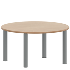 Tisch ZALOTTI mit Schichtstoff-Belag Rundtische, Durchmesser: 100 cm, Höhen 25…76 cm, Stahlrohrbeine Ø 60 mm, Fußvariante: Stellfuß-image
