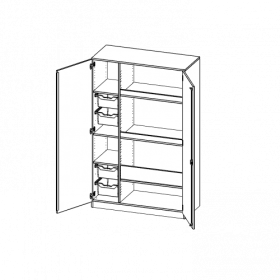 Sportschrank, 5 Ordnerhöhen - Serie evo180 B/H/T: 120x190x50 cm, 4 hohe ErgoTray Boxen, Ballfach, mit Sockel (81 mm)-image
