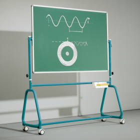 Fahrbare Tafel aus Premium Stahlemaille mit Rundrohrgestell, Serie 6 E Tafelfläche: B/H: 120x100 cm, schwarz-image