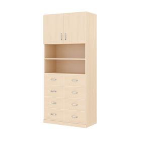 Regalschrank 180-80, 4 Türen, 8 Schubladen, mit Holzsockel-image