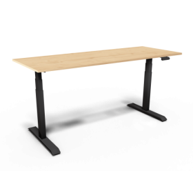 Elektrisch höhenverstellbarer Schreibtisch mit 2 Durchlassbohrungen in der Platte B/H/T: 120-180x65-130x80 cm-image